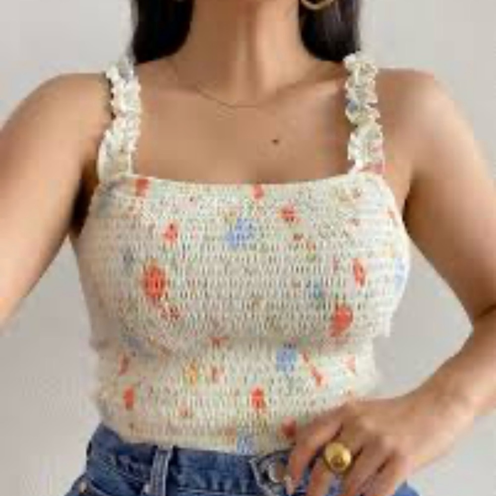 Floral Smocked Tank Top